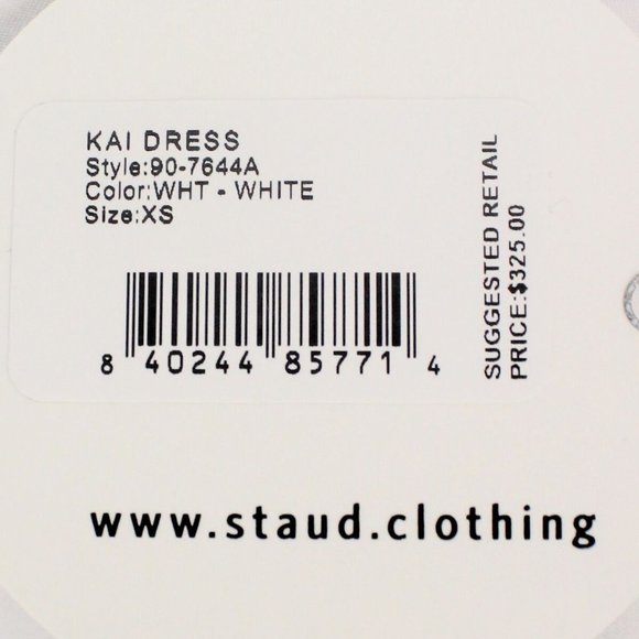STAUD Kai Halterneck Cotton Blend Dress in White - FCM80 - Picture 14 of 14
